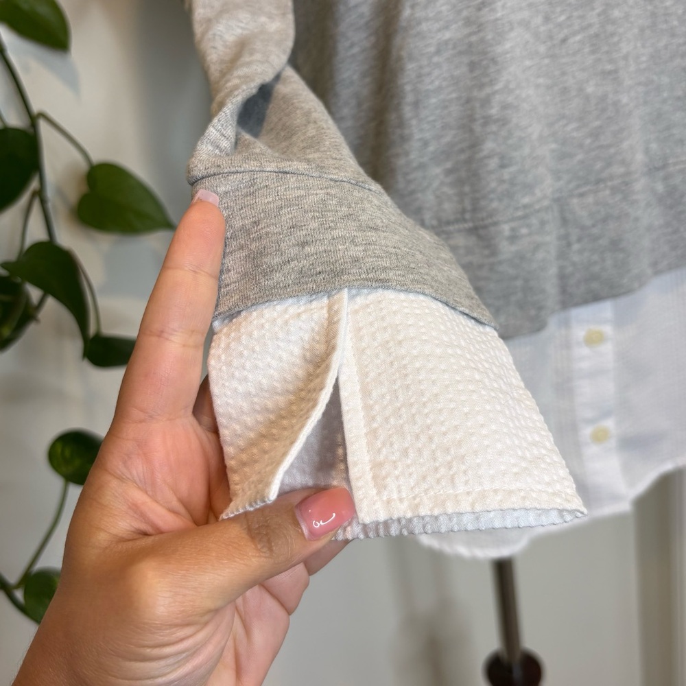 TOMMY HILFIGER Gray and White Collared Sweater - Picture 3 of 14